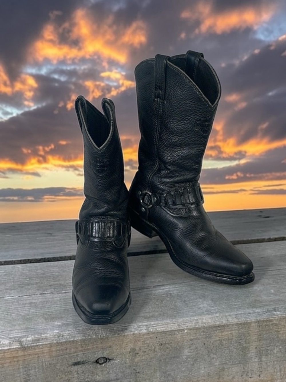 Harley-Davidson Black Leather Engineer Boots